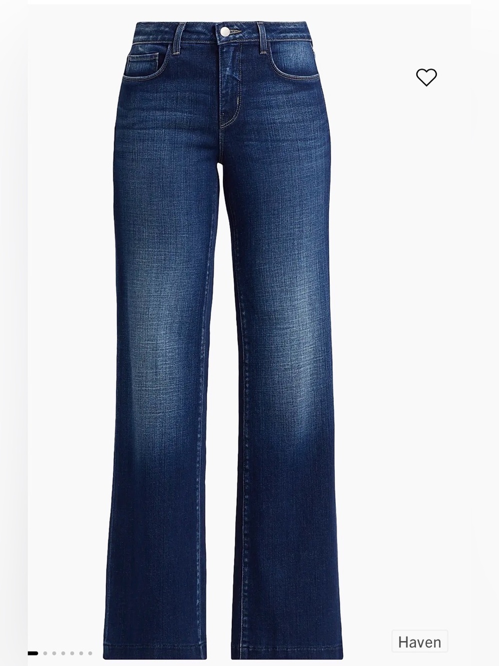 L’AGENCE Joanne Wide Leg Jeans 29 Haven Low Rise Original Hem Designer Denim